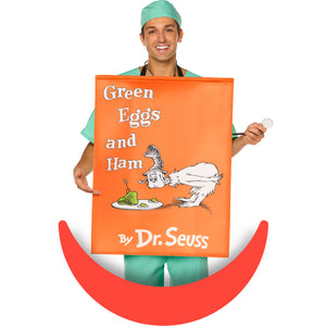 InSpirit Designs Adult QU!K CHANGE Dr. Seuss Green Eggs and Ham Book Cover Costume