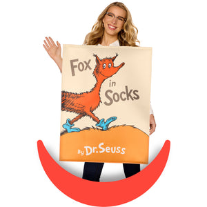 InSpirit Designs Adult QU!K CHANGE Dr. Seuss Fox In Socks Book Cover Costume