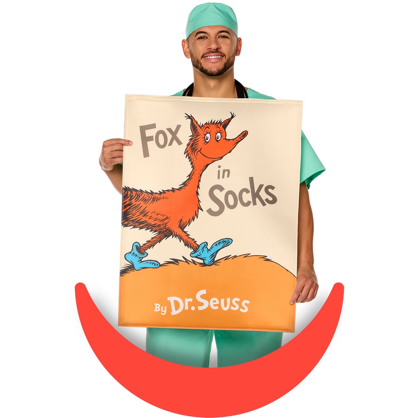 InSpirit Designs Adult QU!K CHANGE Dr. Seuss Fox In Socks Book Cover Costume